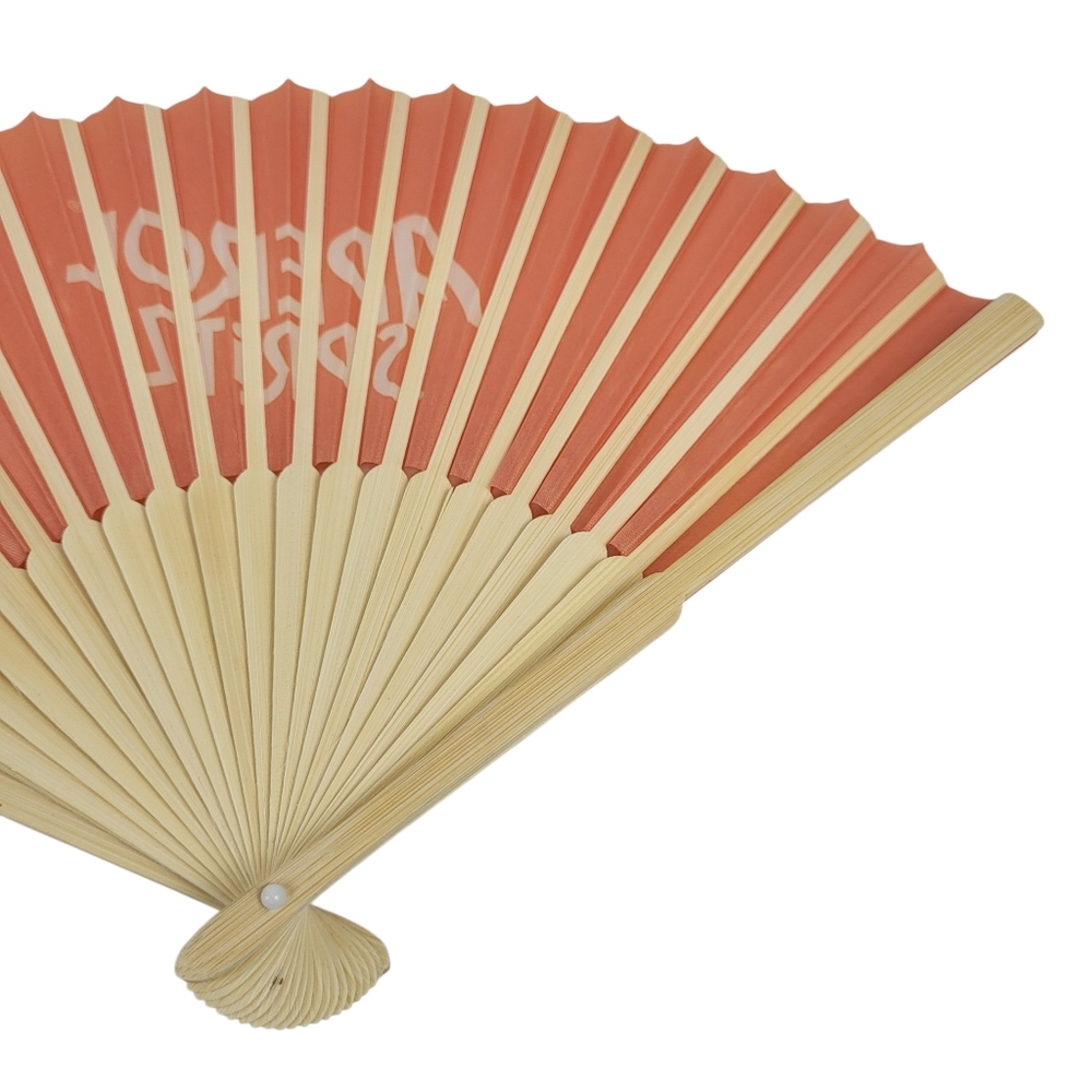 Aperol Spritz Hand fan Wood And Fabric New - Picture 9 of 10
